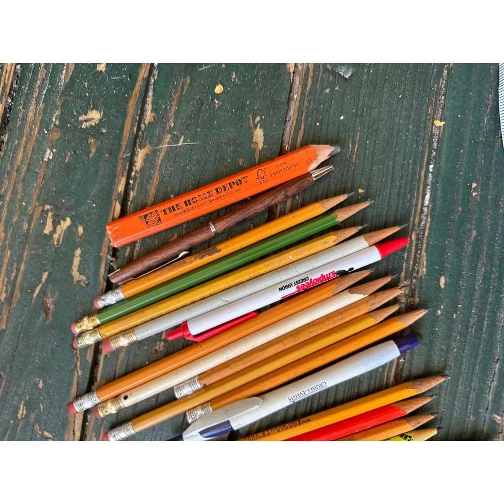 Vintage Advertising Pencil & Pen Lot Skilcraft Faber-Castell Home Depot Navy Fed